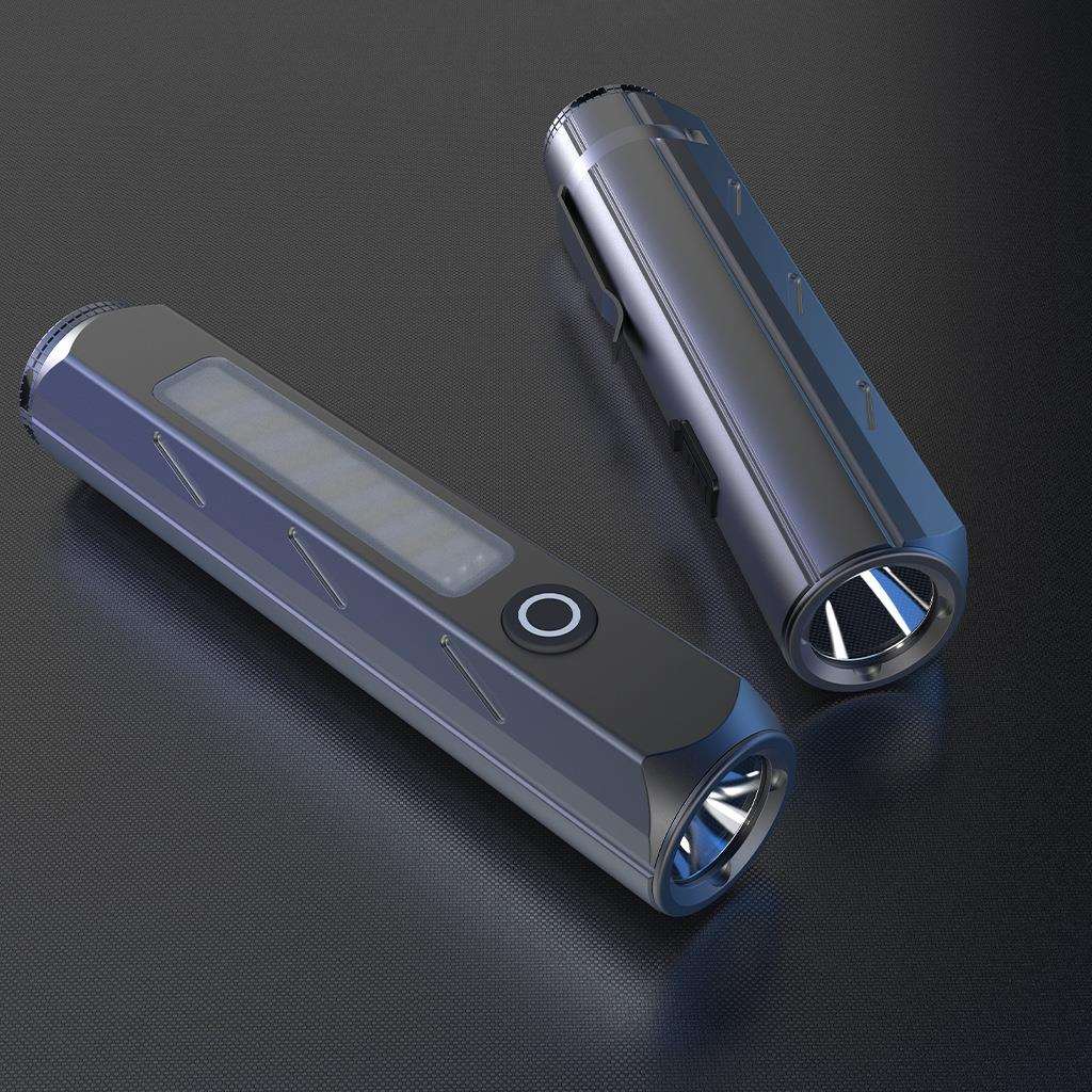 2024年新款自行车灯可充电超亮手电筒便携强光多功能磁吸探险