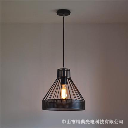 北欧创意复古铁艺吊灯美式乡村餐厅书房卧室展厅服装店咖啡厅灯具