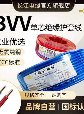 广东长江电缆BVV1.5/2.5/4/6/10/16平方双塑单芯国标硬护套电线