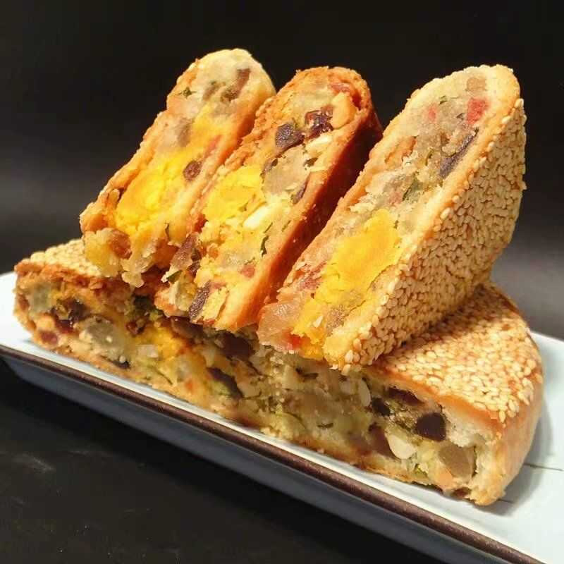 温州大月饼桥墩月饼手工老式芝麻五仁蛋黄特产礼盒装传统袋装