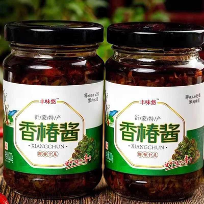 正宗嫩芽香椿酱下饭酱香椿芽酱拌饭酱拌面香辣原味香椿芽瓶装200g