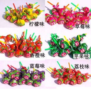 散装抖抖王棒棒糖30/50/100支柠檬草莓苹果蓝莓香橙荔枝味喜糖果