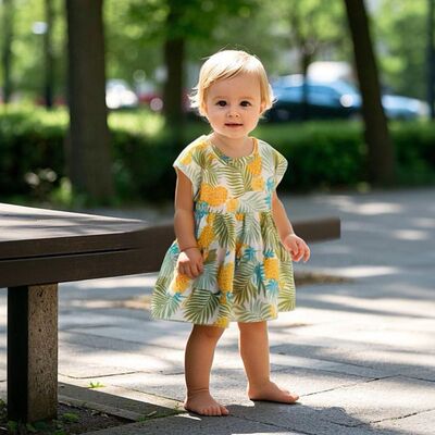 短袖童裙女婴儿夏季连衣裙可爱田园裙子碎花适合沙滩度假休闲