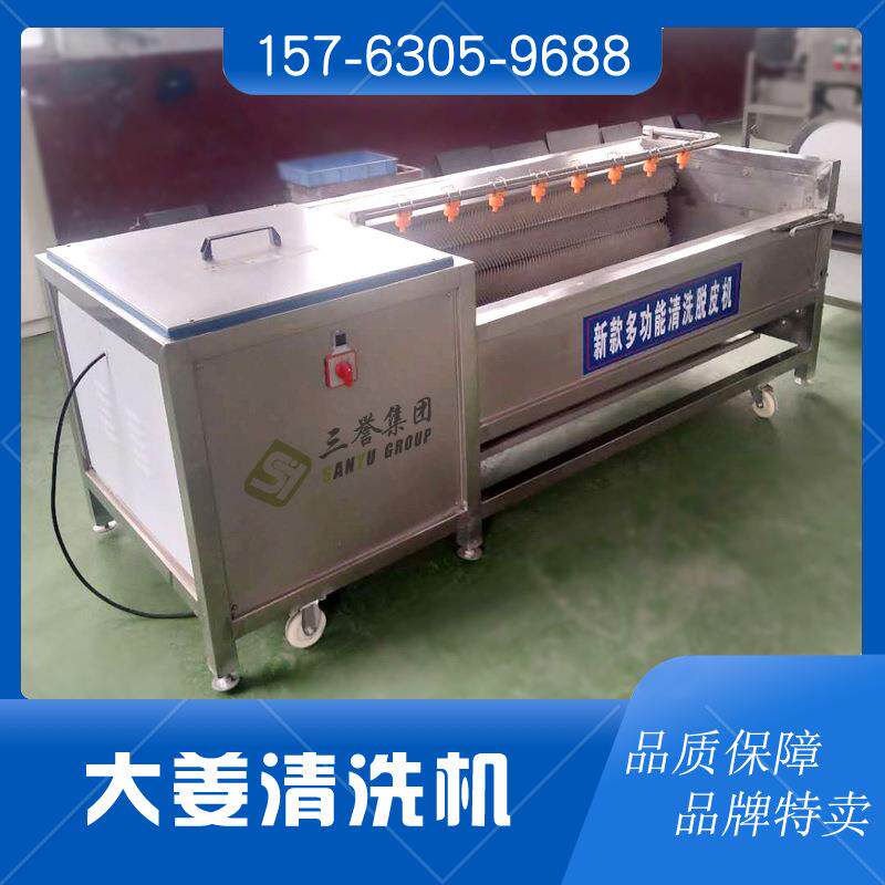 SY-1500毛刷滚动式山药豆清洗机 土豆清洗去皮机 商用清洗设备