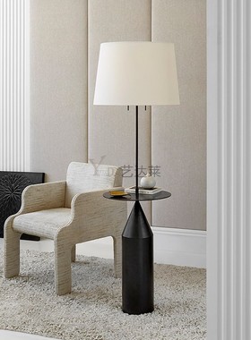 Zephyr Large Floor Light新中式极简法式布艺落地灯客厅定制地灯