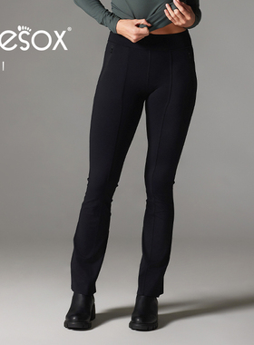 toesox tavi联名款女子时尚休闲长裤高弹力提臀显瘦微喇裤女C165