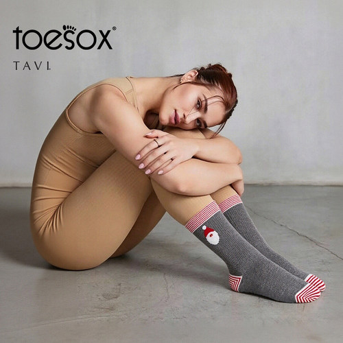 toesox tavi联名款中筒运动袜防滑吸汗透气运动瑜伽袜短女Kalea