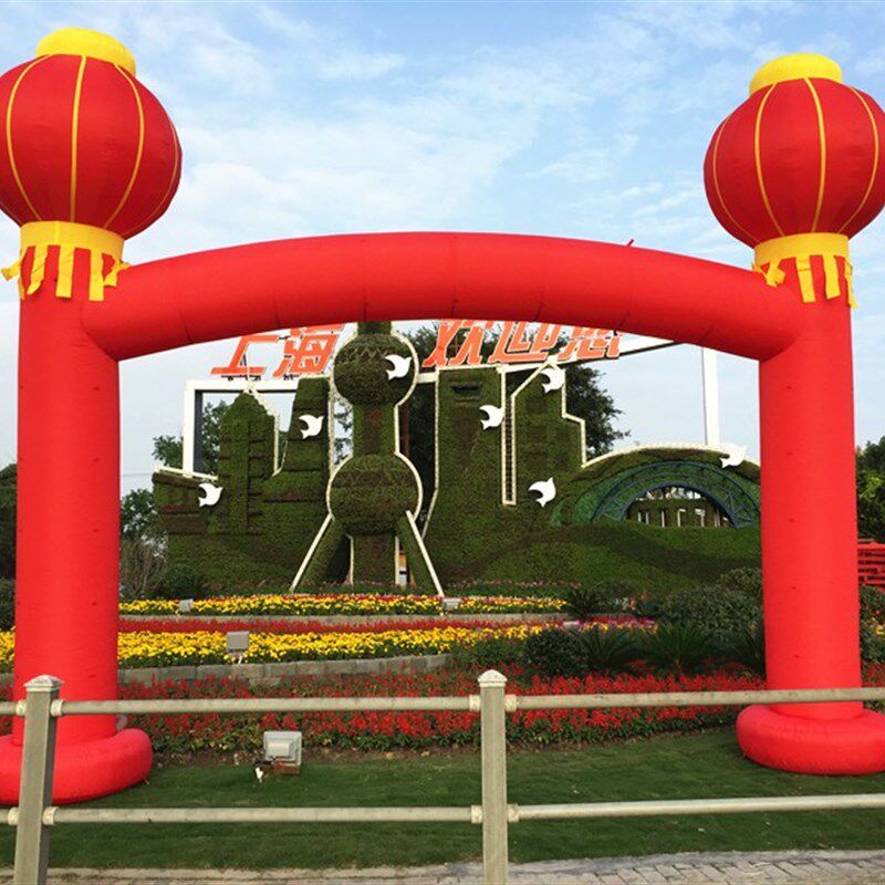 开业活动充气拱门 新款加厚灯笼立柱拱门婚庆气模广告彩虹门包邮