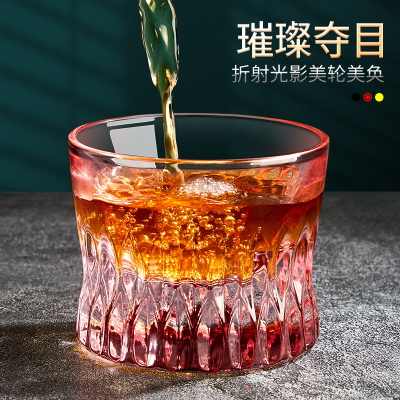 威士忌杯高颜值洋酒杯高级感白兰地杯加厚水晶玻璃烈酒杯家用水杯