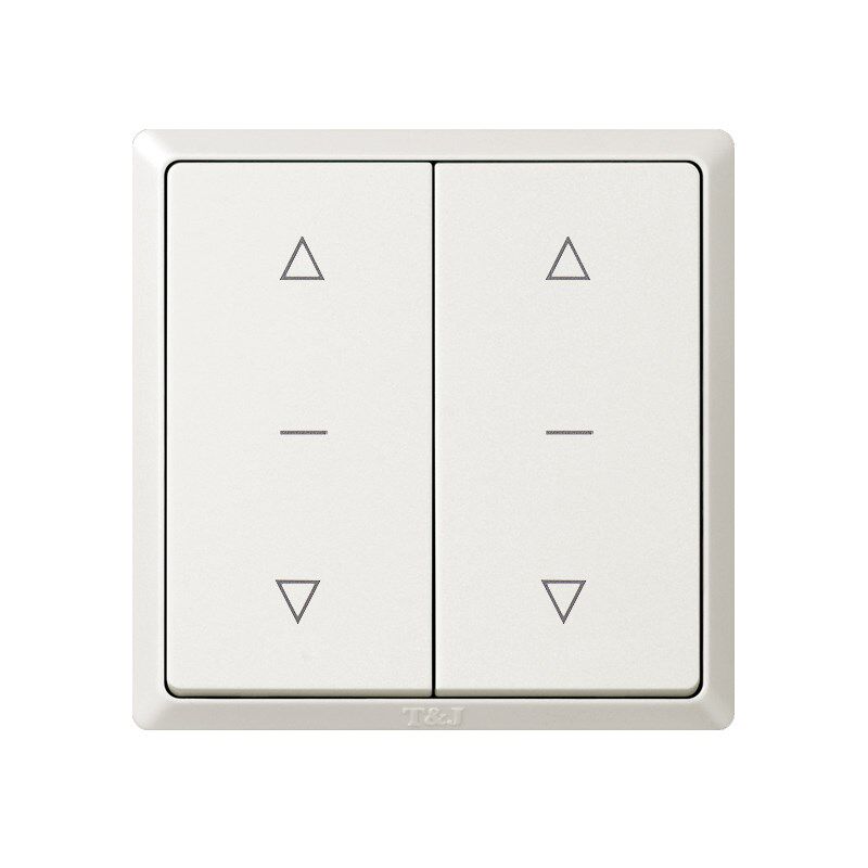 86型二位电动窗帘回弹开关 双开按键自动复位面板天基牌 多颜色