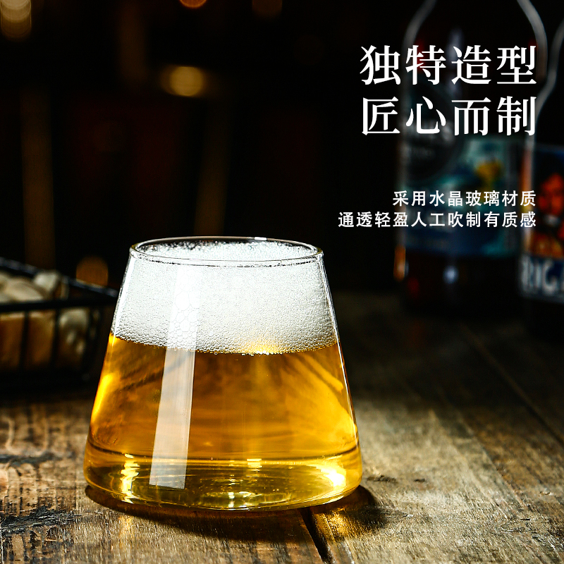 富士山玻璃杯啤酒杯日式威士忌鸡尾酒杯家用牛奶果汁杯子耐热水杯