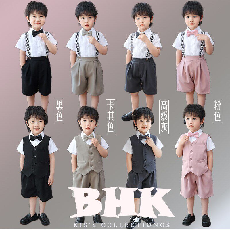 儿童礼服春夏款男童英伦风马甲套装中小童钢琴花童主持合唱演出服