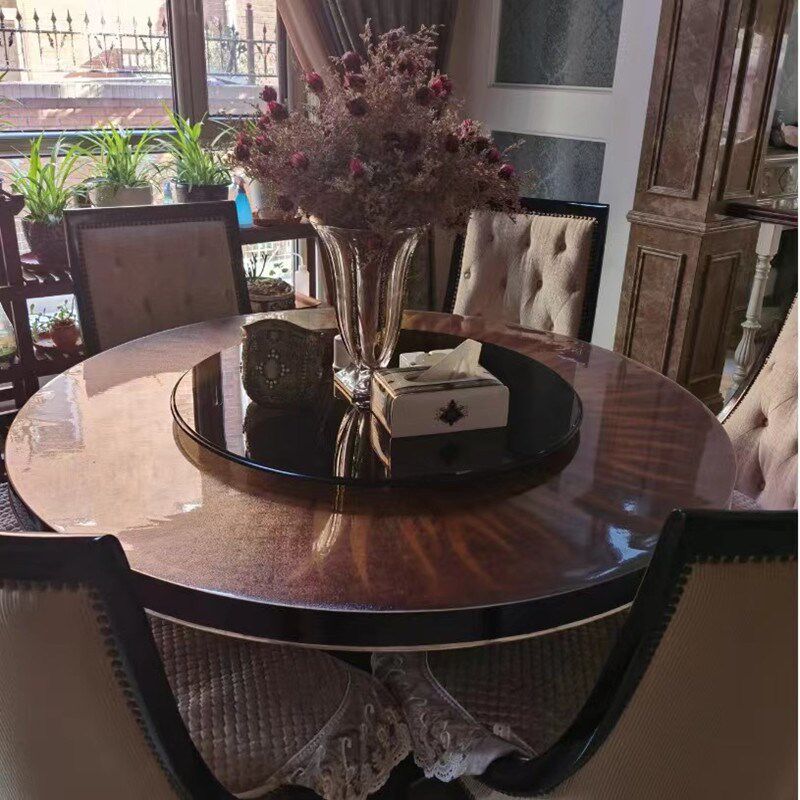 家用茶色咖啡色钢化玻璃餐桌转盘酒店大圆桌轴承玻璃转台芯底座,住宅家具,玻璃餐桌,淘宝优惠券,粉丝福利购,淘宝优惠卷