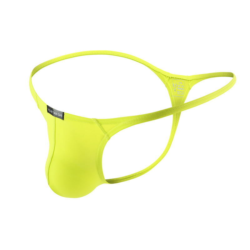 男士丁字内裤性感时尚U凸潮男T型内裤低腰修身锦纶细边舒适三角裤