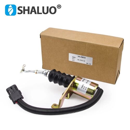 挖掘机配件适用玉柴YC85-8发动机停油熄火电磁阀开关SA-3742-12