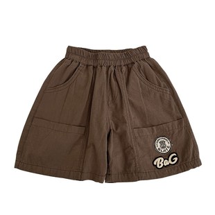 简单好穿~夏季儿童薄款纯棉短裤男童休闲五分裤洋气宝宝咖色裤子