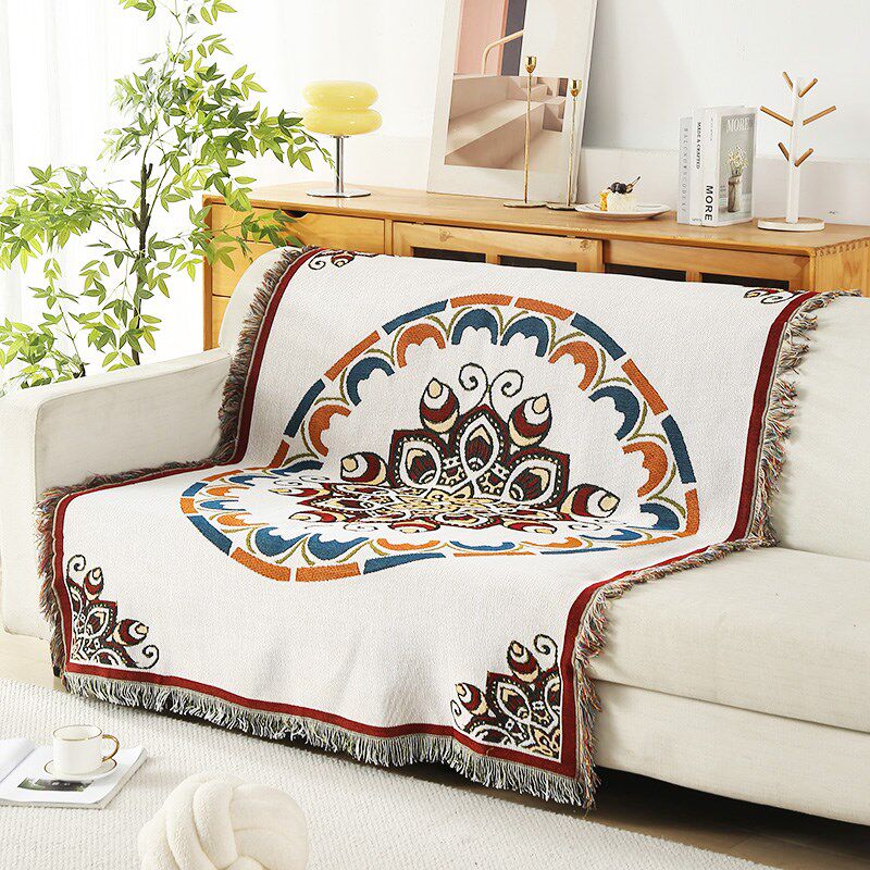 田园风单人沙发巾沙发毯桌布盖布盖毯防尘布酒店民宿装饰毯