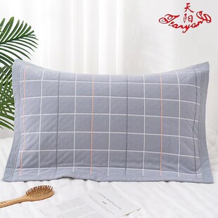 天阳水晶棉枕巾纯棉一对装四层纱布单人男女情侣防螨柔软枕头盖巾