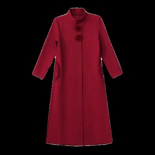 2023冬季新款加绒加厚连衣裙长款冬裙秋冬装中老年女妈妈改良旗袍