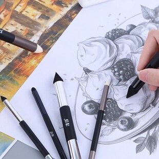 凌可素描双头揉擦笔美术生专用高光细节阴影揉擦刀纸擦笔揉擦海绵