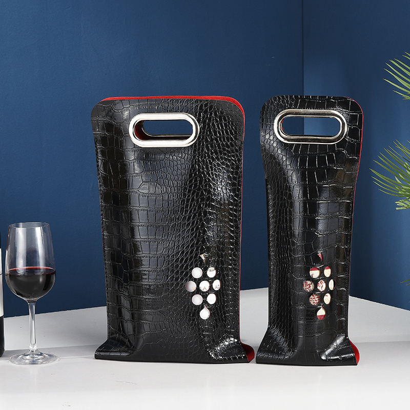 红酒袋高档手提袋双支红酒包装礼盒单只葡萄酒礼品袋皮袋子2定制