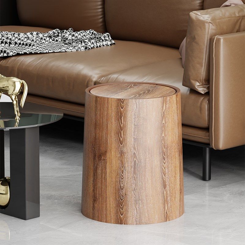 垃圾桶带盖复古仿木纹翻盖式家用大容量客厅办公商用中式双层纸篓,家庭/个人清洁工具,垃圾桶,淘宝优惠券,粉丝福利购,淘宝优惠卷