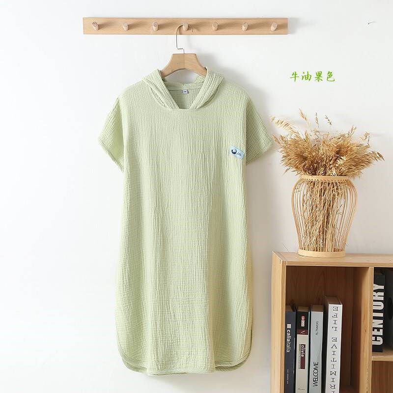 新品少儿绉纹纱布连帽斗篷无袖可穿浴巾浴袍卫衣毯