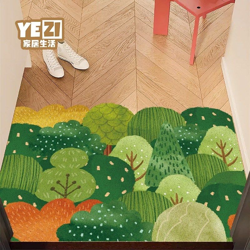 新款森系入户门地垫丝圈家用卡通脚垫进门耐脏刮泥防滑可裁剪地毯,居家布艺,入户地垫,淘宝优惠券,粉丝福利购,淘宝优惠卷