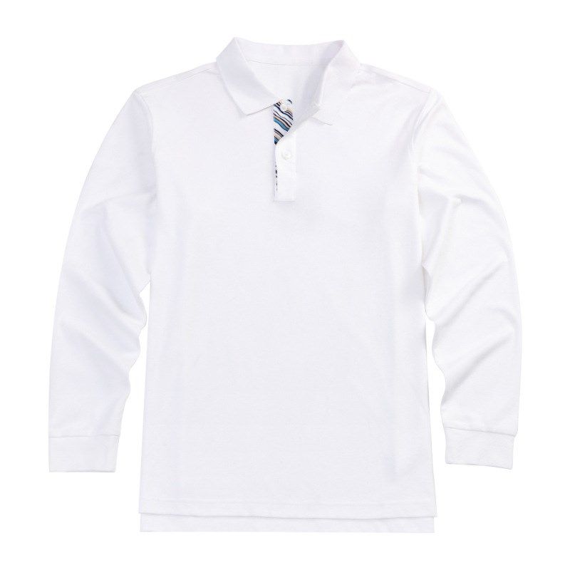 男女童校服长袖t恤polo衫儿童短袖上衣夏装小学生格子衬衫领T恤衫