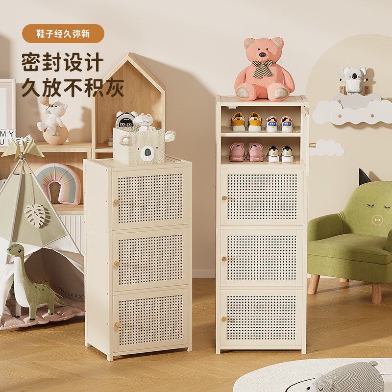 家用门口儿童极窄鞋架多层2025新款带门阳台入户鞋柜夹缝收纳一体