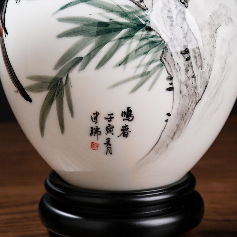 东方泥土中式古典陶瓷手绘国风高档花瓶酒店民宿样板间装饰品摆件