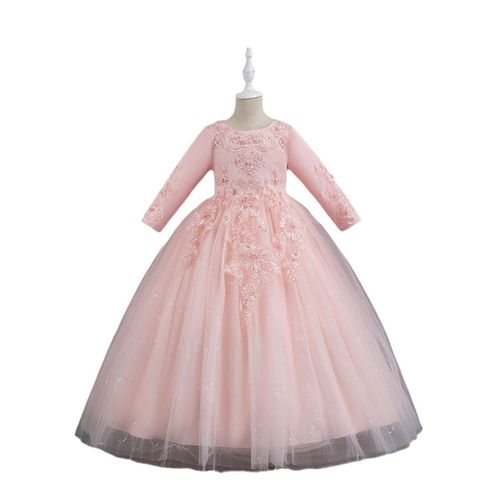 儿童礼服秋冬女童公主裙蓬蓬纱长裙花童生日婚纱加厚主持人表演服