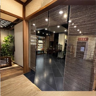 饰卷帘窗帘 苎麻挂帘草帘玄关隔断屏风免打孔帘阳台遮阳帘茶室装