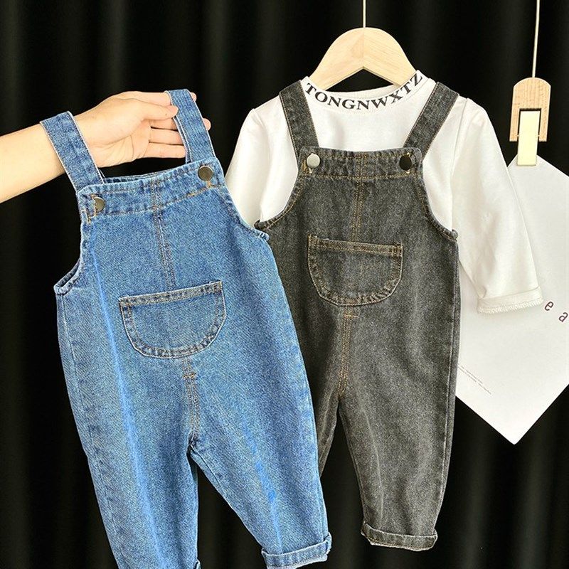 2024女童宝宝牛仔裤背带裤春秋冬童男童女童洋气春装裤子外穿潮,童装/婴儿装/亲子装,儿童牛仔裤,淘宝优惠券,粉丝福利购,淘宝优惠卷