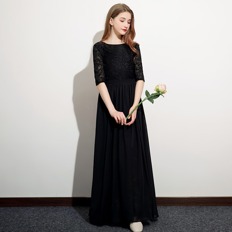 女大童小提琴演奏钢琴演出晚礼服高端儿童气质主持人生日宴会长裙