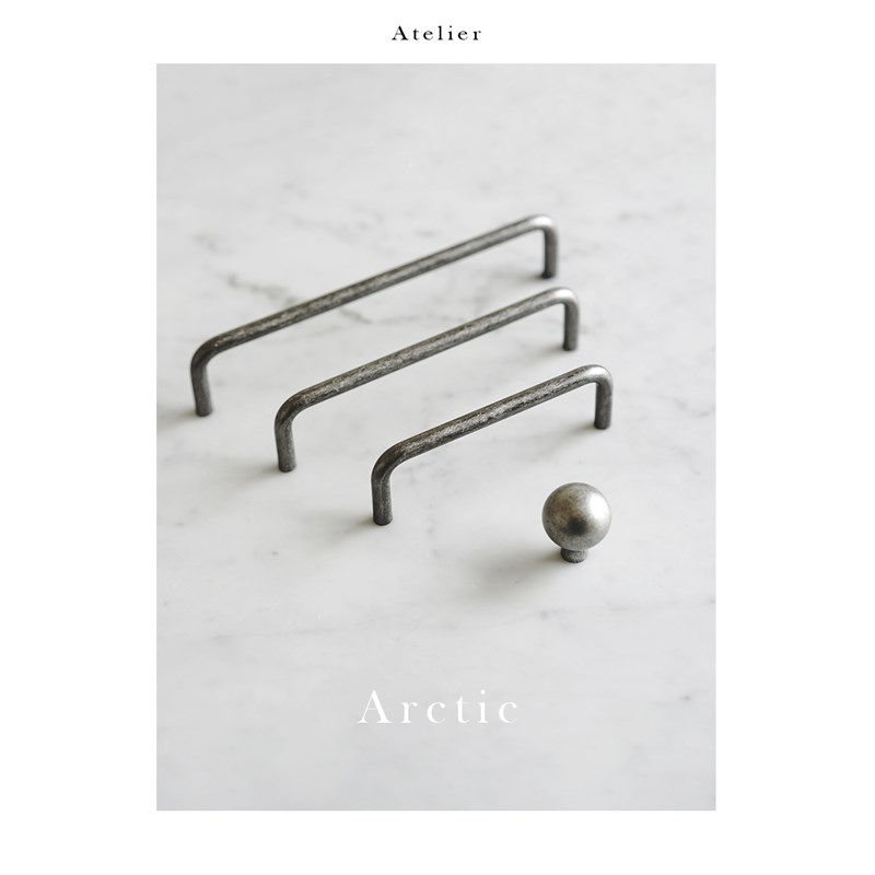 Atelier Arctic  覆古中古风古银色柜门把手厨房抽屉黄铜把手图片