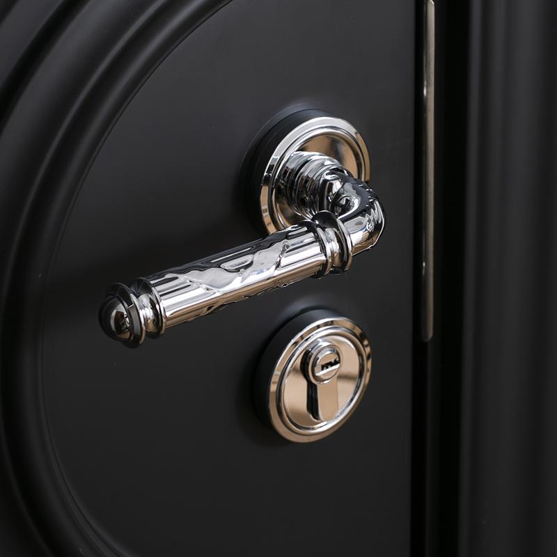 INDOORS飘带系列中古风银色卧室门锁法式轻奢静音家用锁房门把手