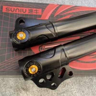 厂家速牛可调小牛改装UQi+U2前减震改装27芯软硬预载可调前减震电