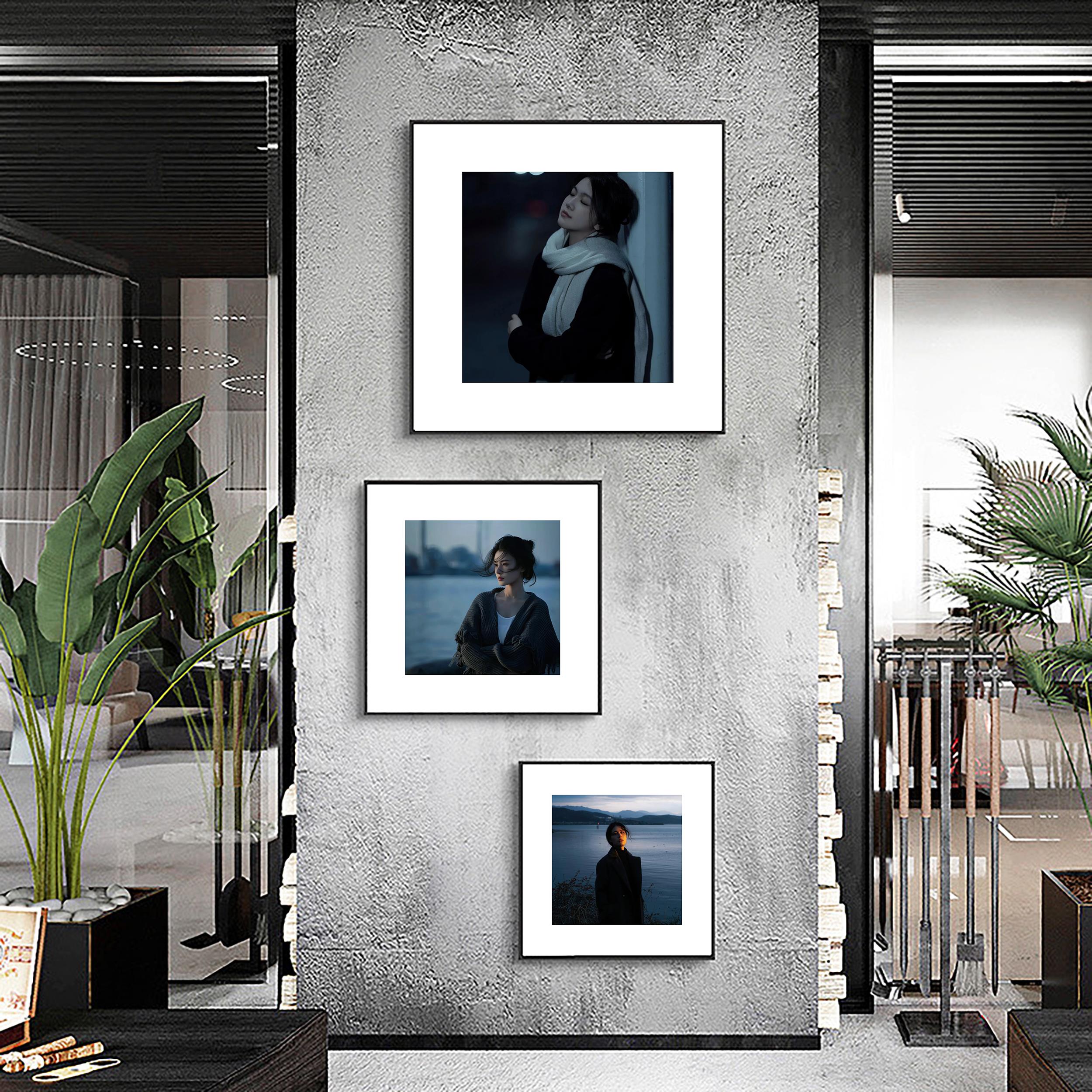 高级相框定制照片墙组合相框婚纱照相框过道相框挂墙宫格摄影打印