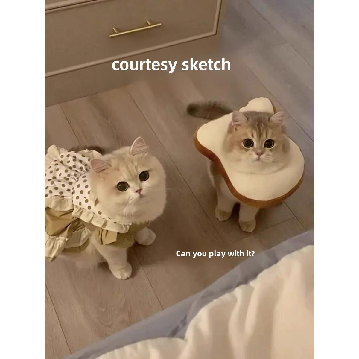 猫颈巾，伊莉莎白领，防舔隔离套，羞耻感套，术后保护小猫颈枕