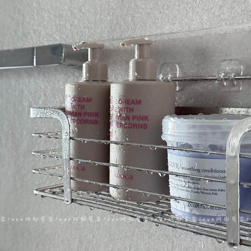 干 干净简约风！韩系304不锈钢浴室厨房置物架免打孔化妆室置物架