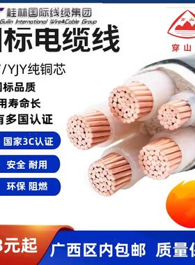 桂林国际电线电缆WDZ-YJY3*6平方纯铜线新能源充电桩工程专用线缆