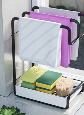 【店长推荐】抹布架子厨房用品家用大全沥水架收纳毛巾洗碗壁挂置