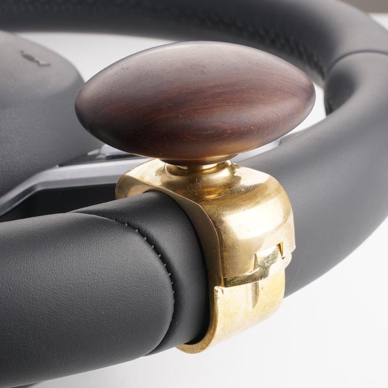 红木汽车方向盘助力器球金属轴承高档单手转向省力C5驾照有合格证