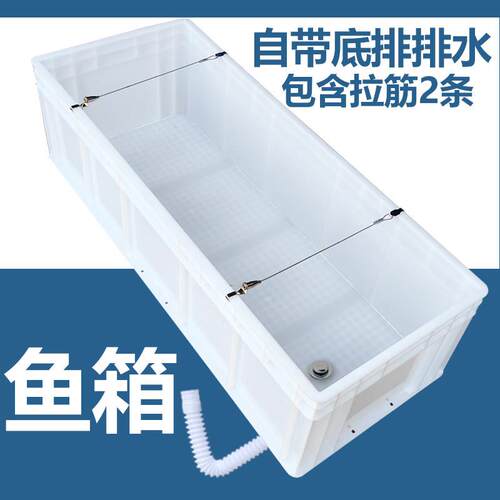 鱼缸塑料箱带底排水族箱海鲜缸带拉筋养殖箱乌龟缸