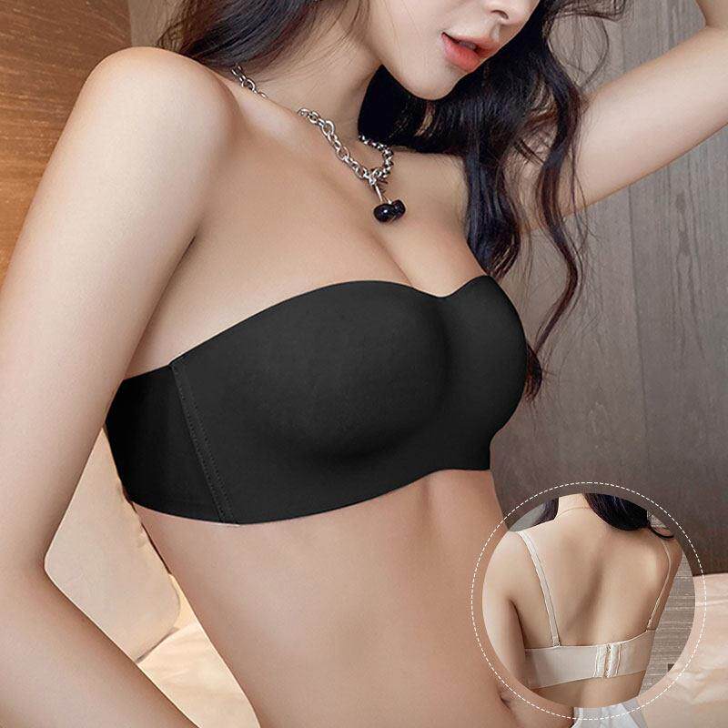 无肩带内衣女小胸聚拢防滑不掉文胸罩无痕抹胸薄款裹胸无钢圈bra