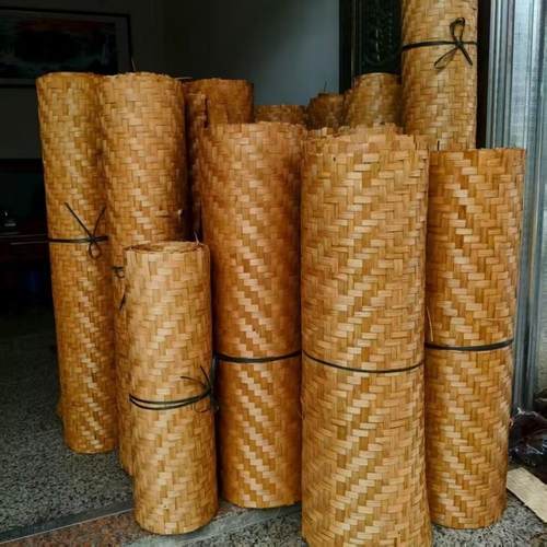 镂空竹编竹席吊顶覆古墙面装饰建筑装修编织竹制品茶室古色农家乐