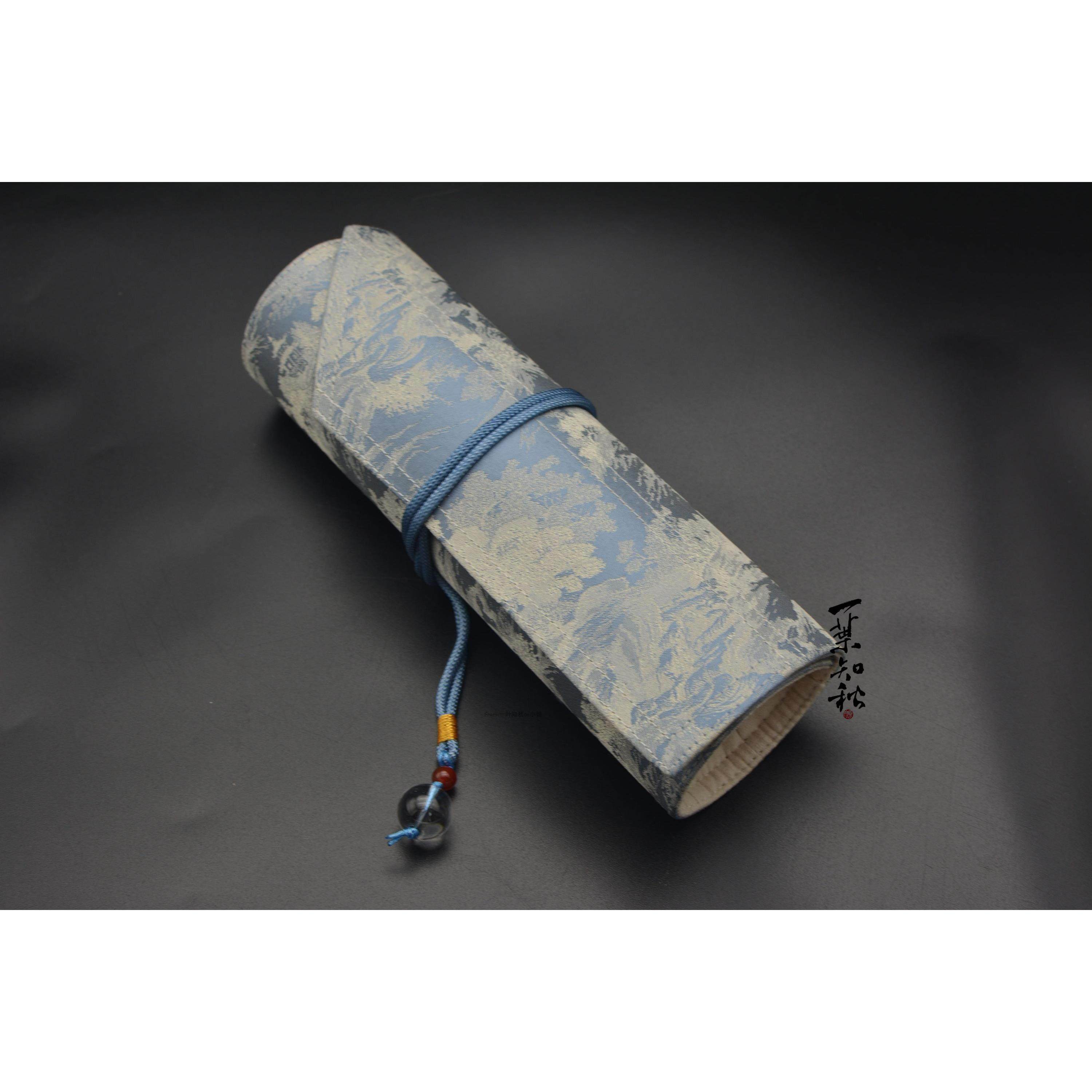 包邮一叶知秋手作 笔帘 【宋锦-山河】手工布艺 钢笔收纳笔袋笔包