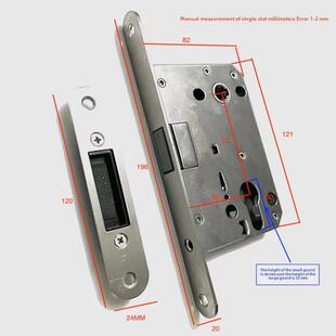 单舌7255磁吸静音门锁分体锁体卧室木门自吸面板195长20圆头房间