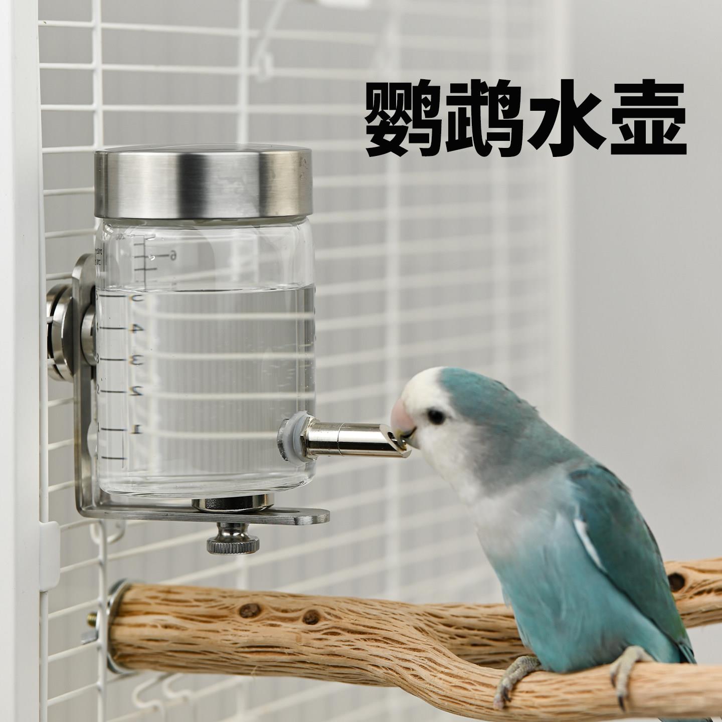 鹦鹉饮水器撞针水壶鸟用自动喂水器鸟笼用品牡丹和尚玄凤小太虎皮
